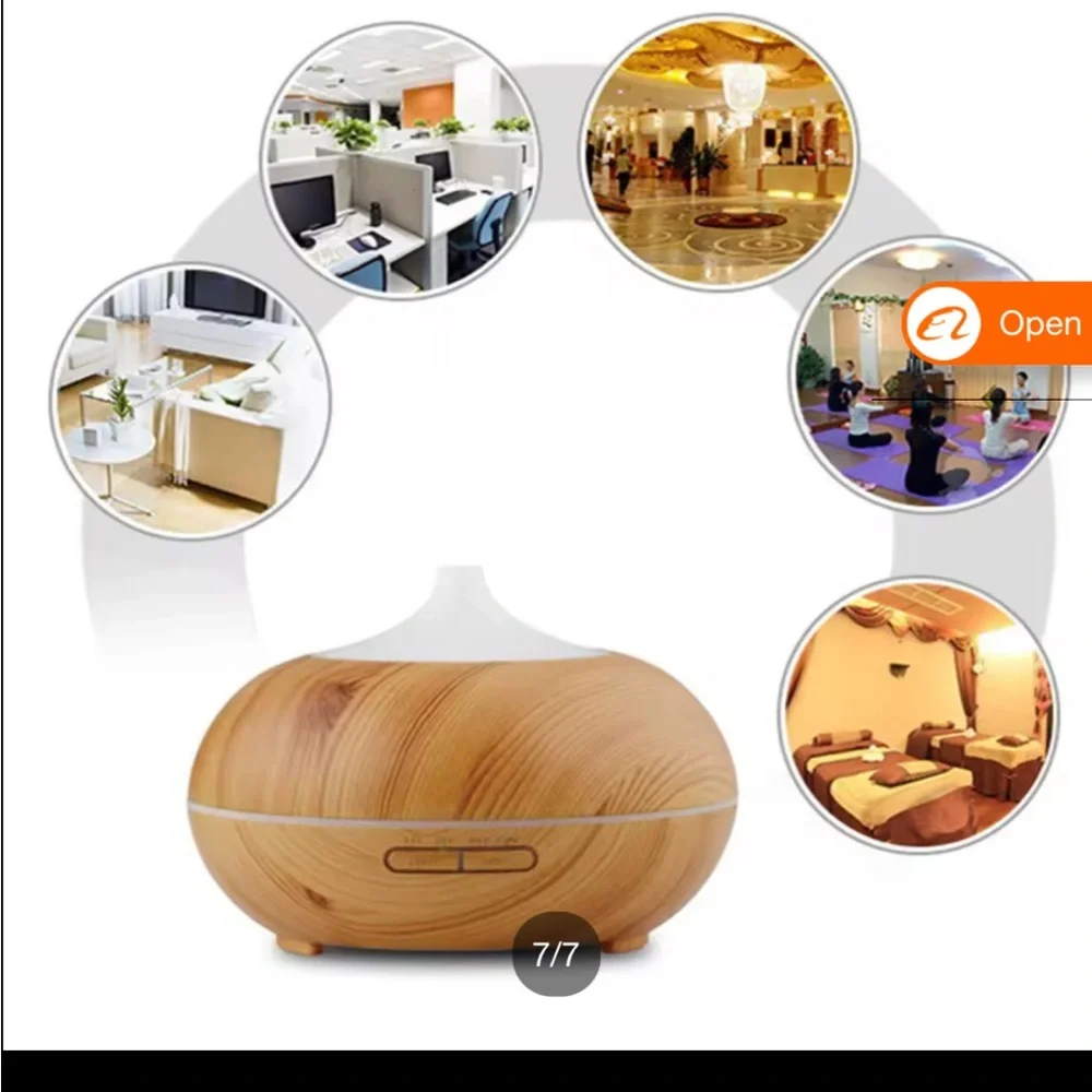 Wood Grain Essential Oil Diffuser with Remote